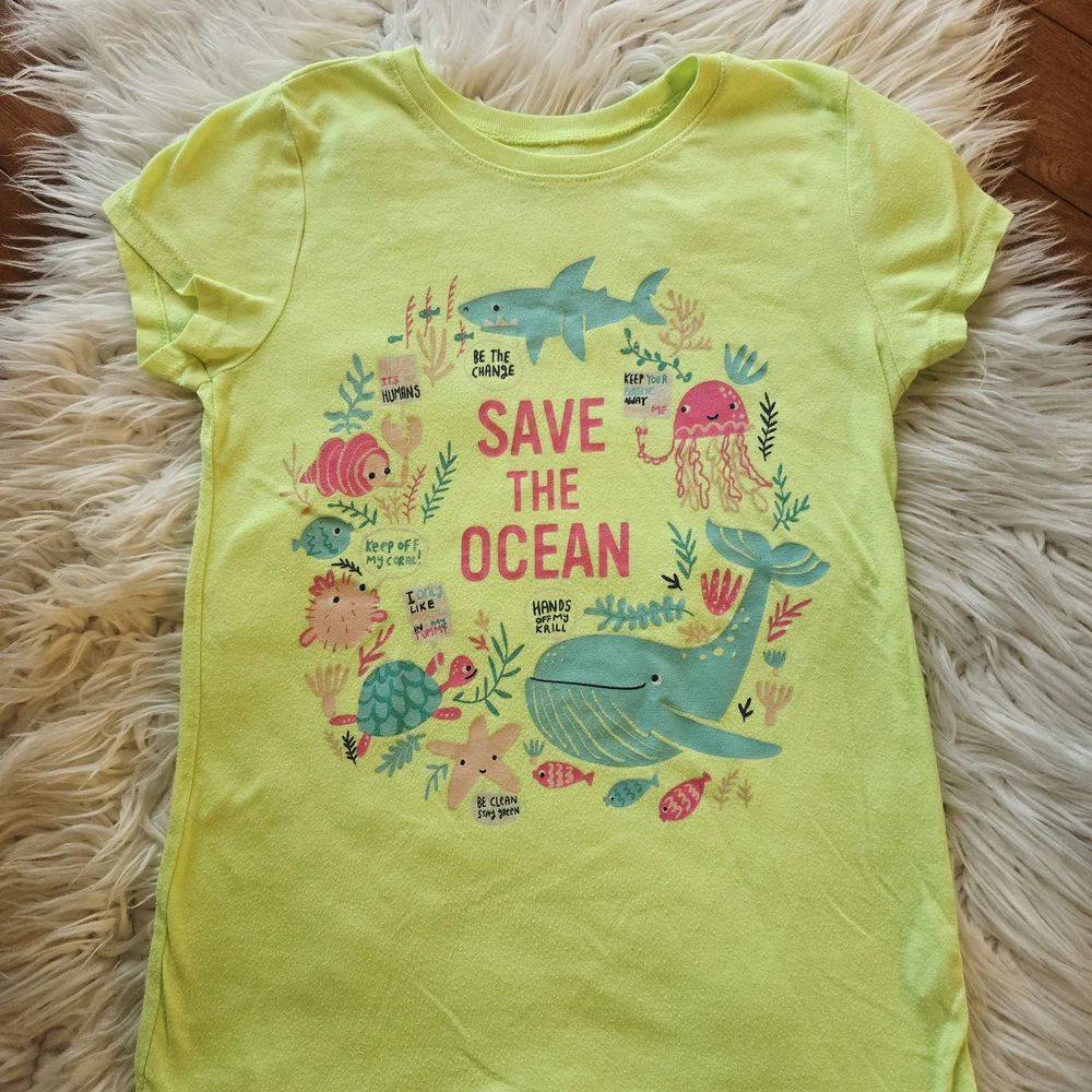 The Children's Place Yellow Save the Ocean Tee